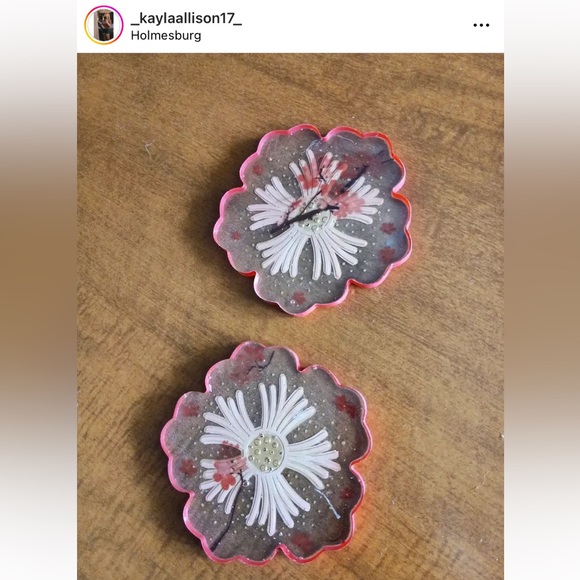 Japanese Blossom Design Flower Coaster - Picture 1 of 4